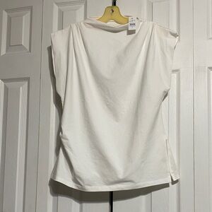 LOFT cotton NWT knit stretch Pleated Side Slit Top shirt blouse size XL